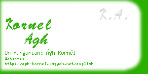 kornel agh business card